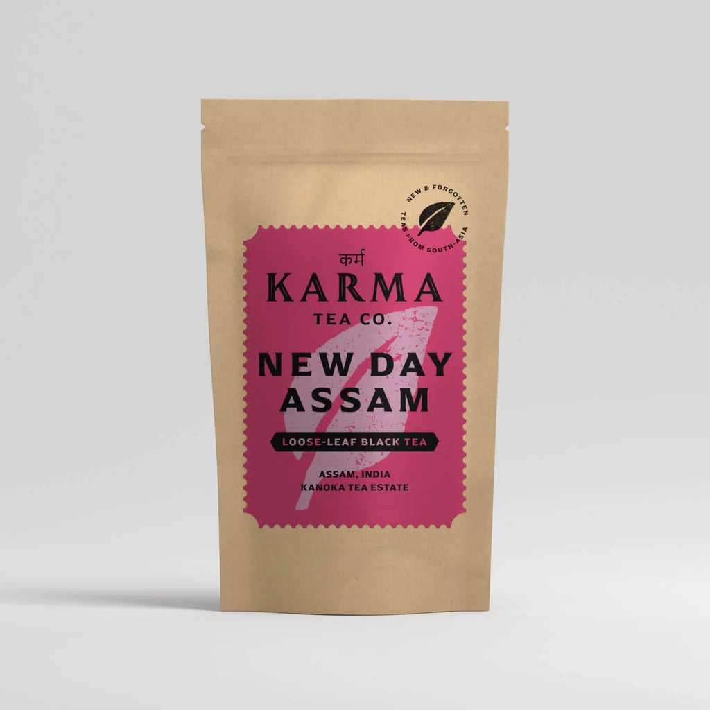 svart te new day assam indien sip revolt karma tea