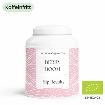 sip revolt te berry boom fruktigt och bärigt te med äpple hallon och jordgubbe ekologiskt koffeinfritt