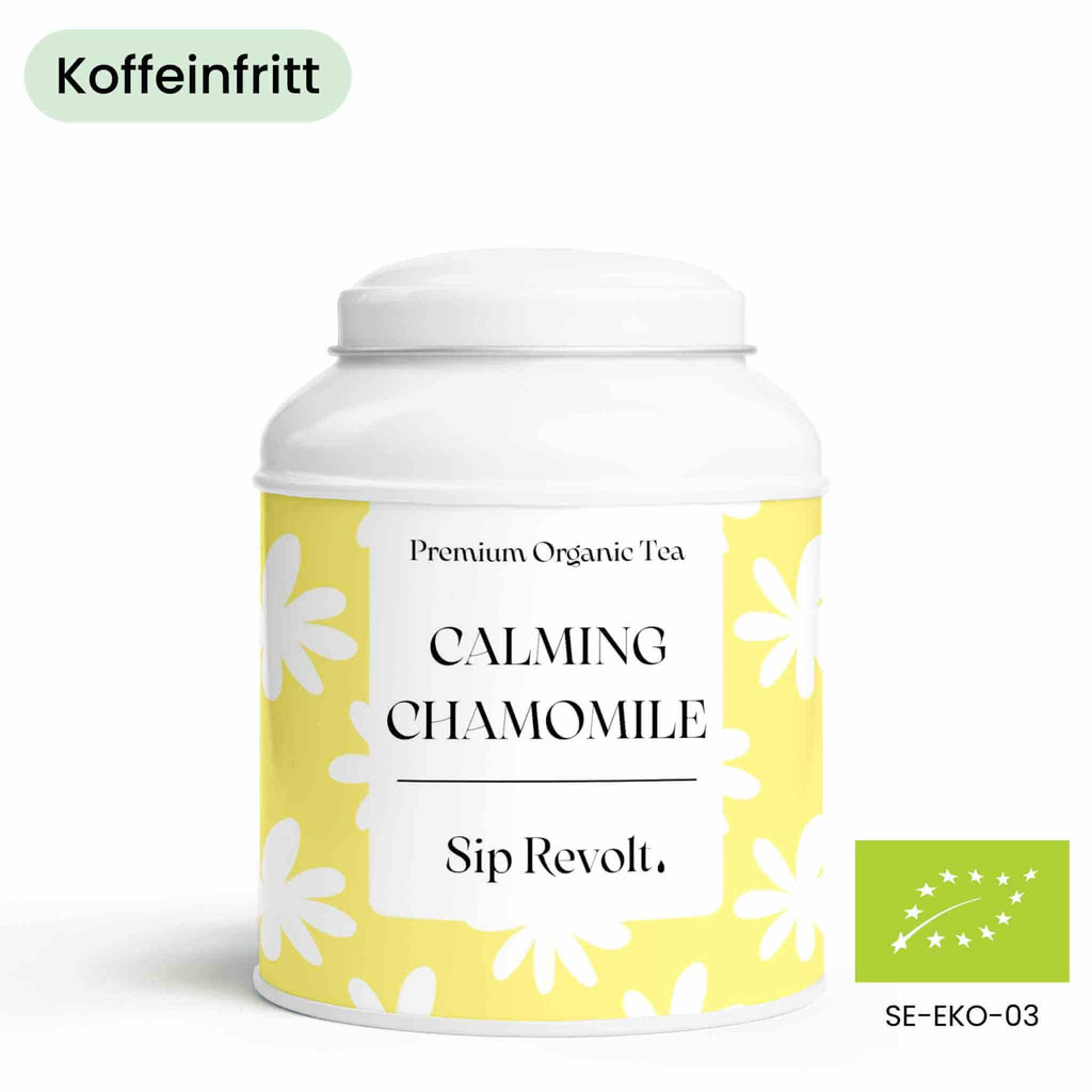 sip revolt te calming chamomile lugnande kvällste kamomill blommor sover bättre matsmältning koffeinfritt ekologiskt