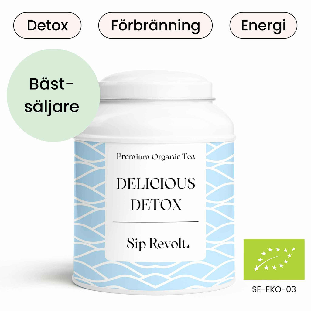 sip revolt te delicious detox utrensande avgiftande ekologiskt te sencha mate burk