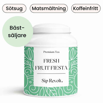 sip revolt te fresh fruit fiesta frukt te ingefära blåbär koffeinfritt burk