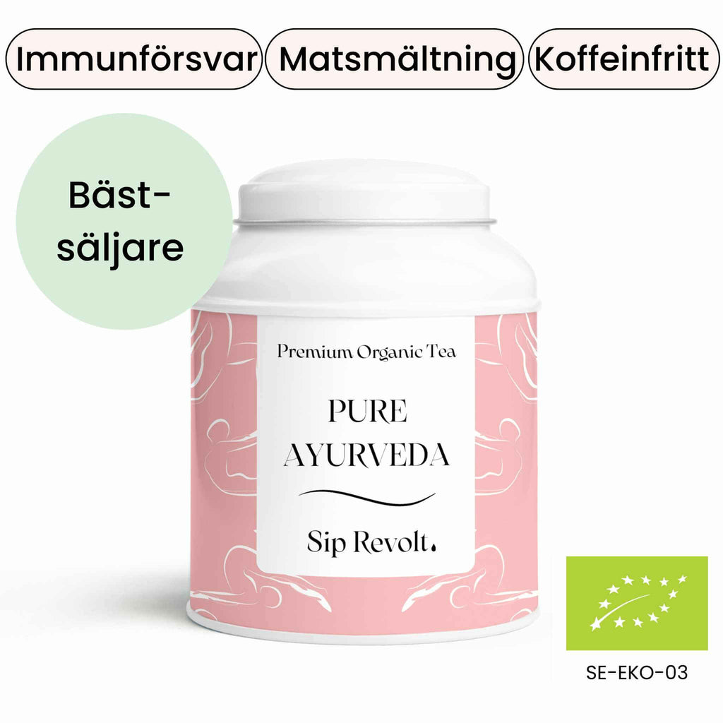 koffeinfritt kryddigt hälsosamt te ayurveda vata dosha ingefära kanel sip revolt burk